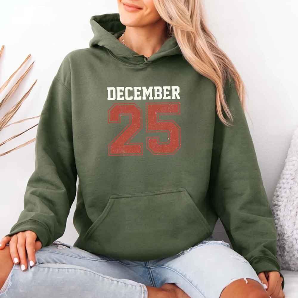 Retro Christmas Hoodie DECEMBER 25 – Festive Holiday Wear - Che Cose Belle
