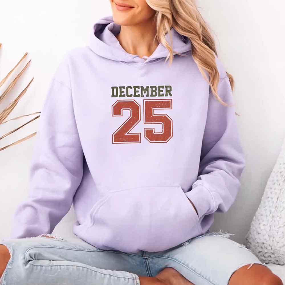 Retro Christmas Hoodie DECEMBER 25 – Festive Holiday Wear - Che Cose Belle