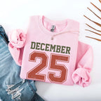 Retro Christmas DECEMBER 25 Sweatshirt Festive Holiday Sweater