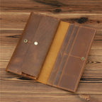 Retro Crazy Horse Leather Men's Long Wallet Handbag - Che Cose Belle