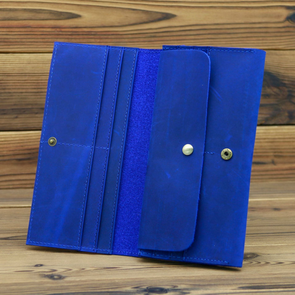 Retro Crazy Horse Leather Men's Long Wallet Handbag - Che Cose Belle