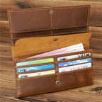 Retro Crazy Horse Leather Men's Long Wallet Handbag - Che Cose Belle