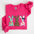 Retro Easter Rabbits, Floral, Leopard, Bunnies Sweatshirt - Che Cose Belle