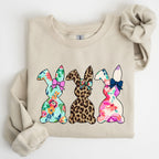 Retro Easter Rabbits, Floral, Leopard, Bunnies Sweatshirt - Che Cose Belle