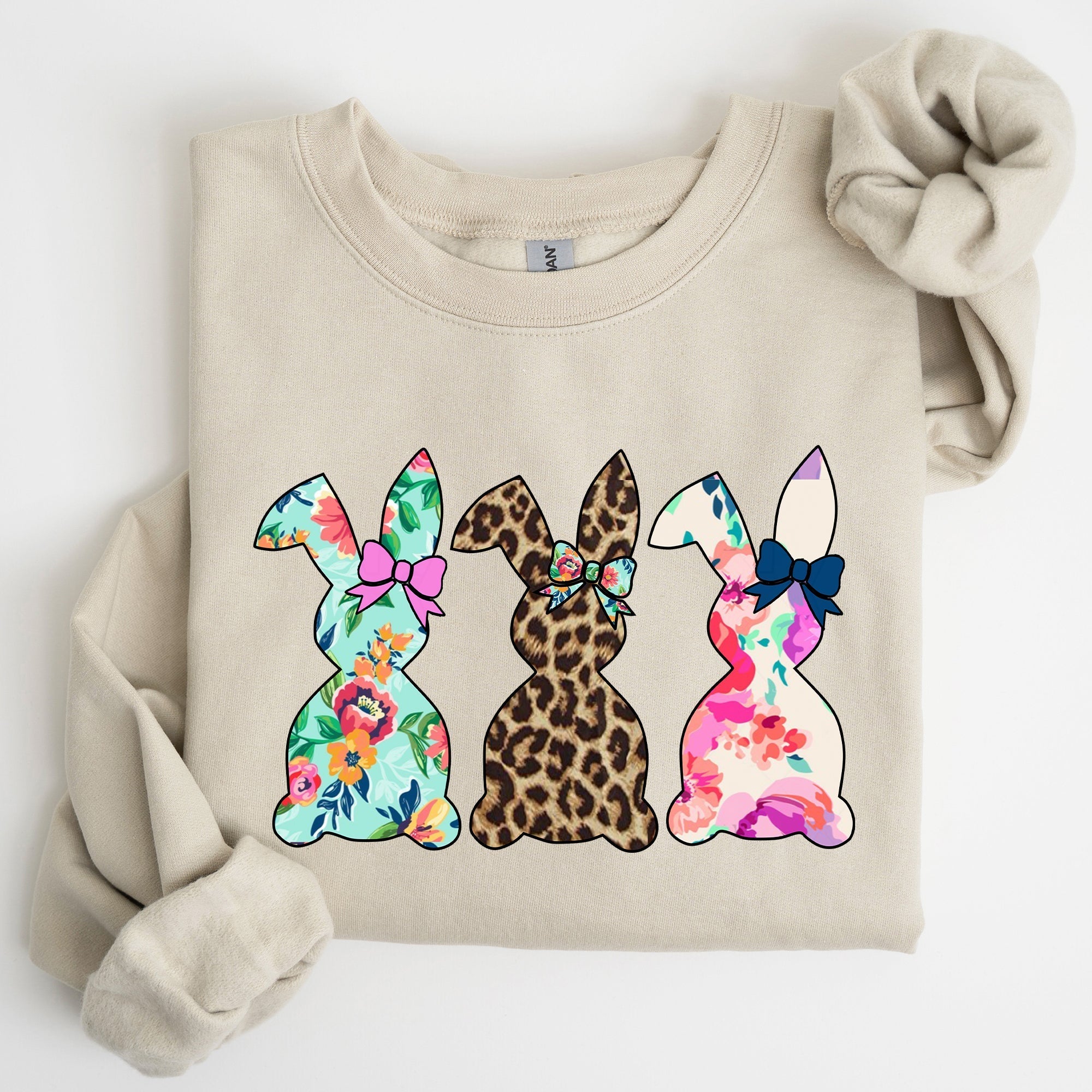 Retro Easter Rabbits, Floral, Leopard, Bunnies Sweatshirt - Che Cose Belle
