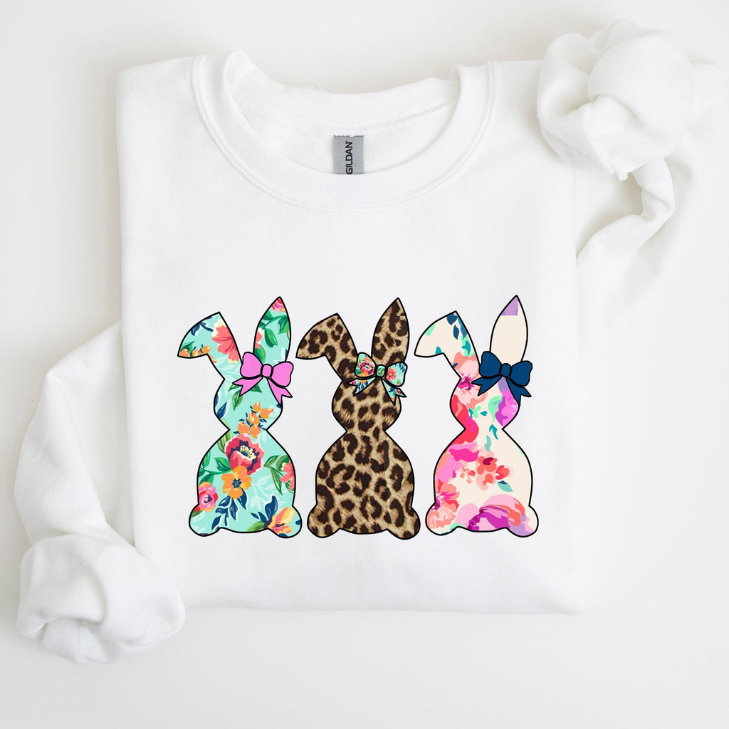 Retro Easter Rabbits, Floral, Leopard, Bunnies Sweatshirt - Che Cose Belle