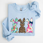Retro Easter Rabbits, Floral, Leopard, Bunnies Sweatshirt - Che Cose Belle