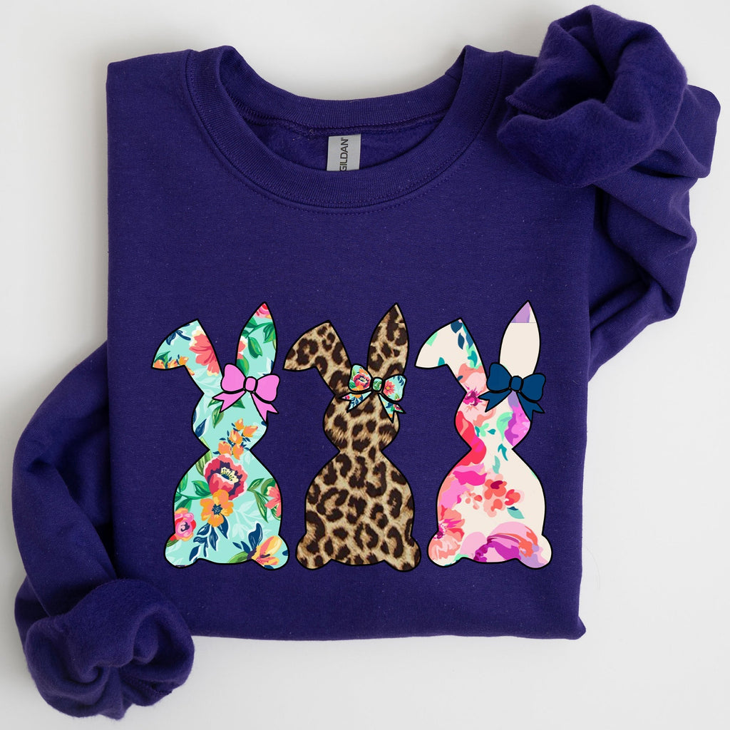 Retro Easter Rabbits, Floral, Leopard, Bunnies Sweatshirt - Che Cose Belle