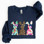 Retro Easter Rabbits, Floral, Leopard, Bunnies Sweatshirt - Che Cose Belle