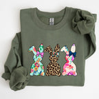 Retro Easter Rabbits, Floral, Leopard, Bunnies Sweatshirt - Che Cose Belle