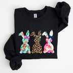 Retro Easter Rabbits, Floral, Leopard, Bunnies Sweatshirt - Che Cose Belle