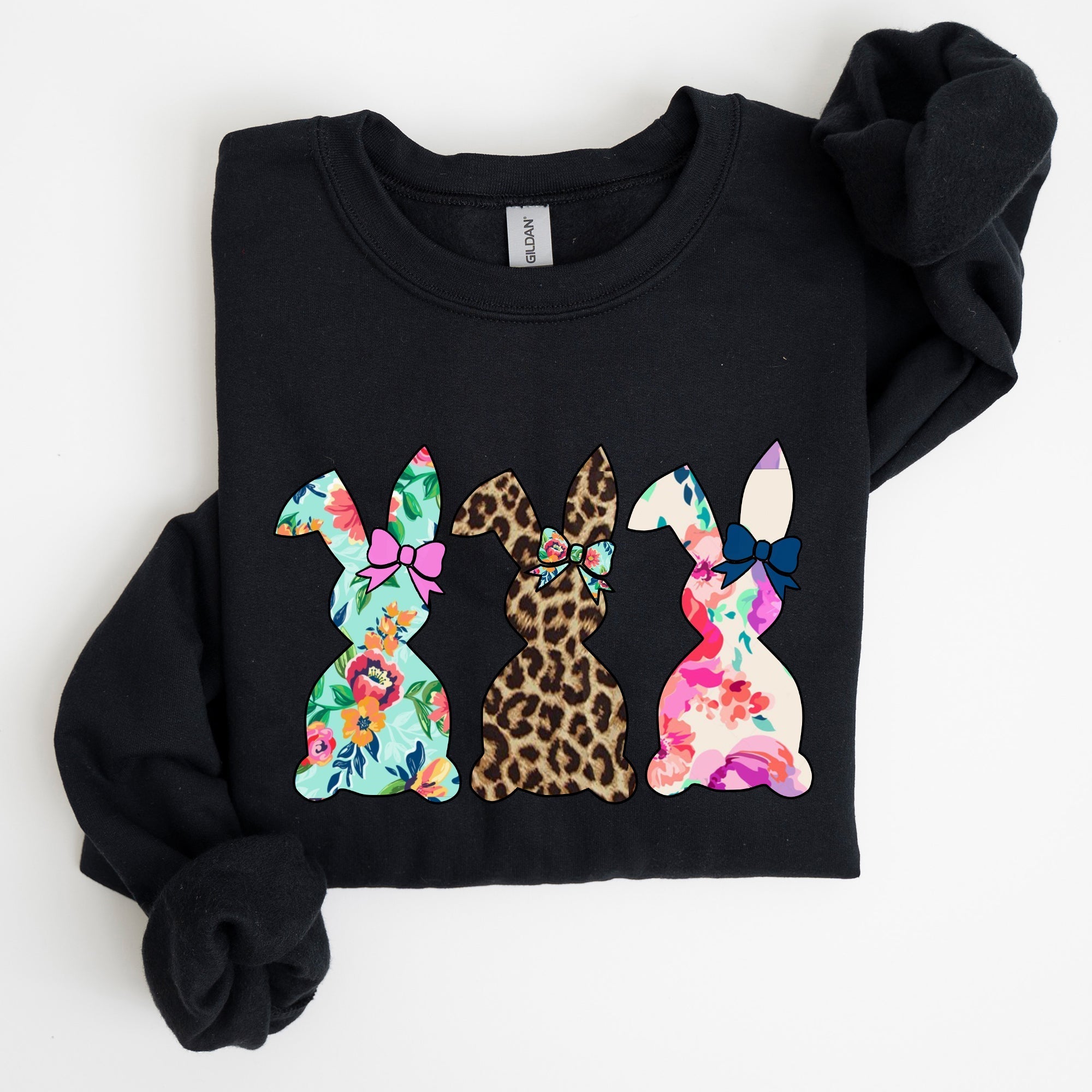 Retro Easter Rabbits, Floral, Leopard, Bunnies Sweatshirt - Che Cose Belle