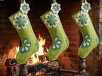Retro Flower Power Hand Felted Wool Christmas Stocking Arcadia Home - Che Cose Belle