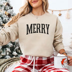 Retro Merry Christmas Sweatshirt Festive Women’s Holiday Sweater