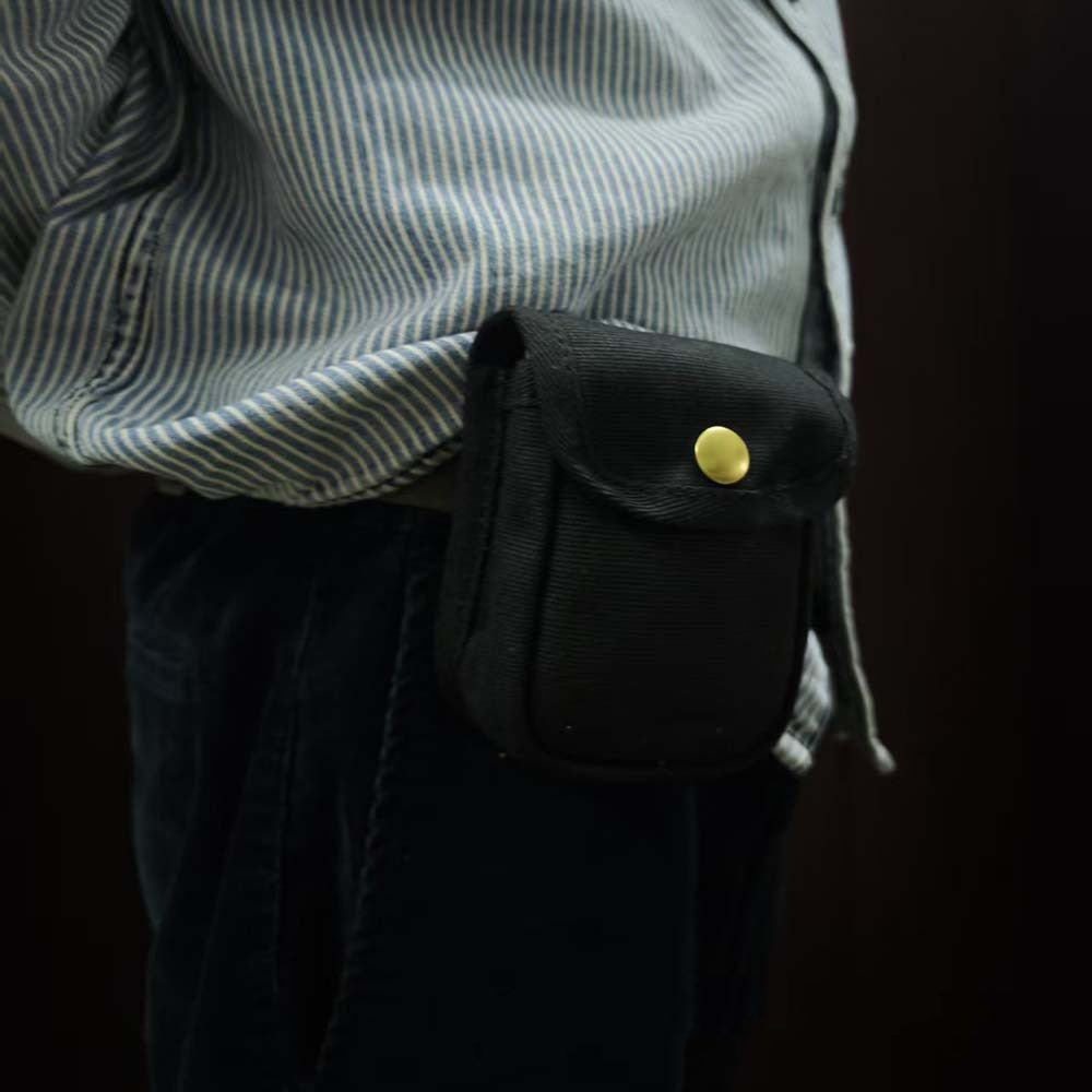 Retro Oil-Waxed Canvas Waist Bag For Men Mini Coin Purse - Che Cose Belle