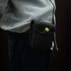 Retro Oil-Waxed Canvas Waist Bag For Men Mini Coin Purse - Che Cose Belle