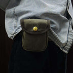 Retro Oil-Waxed Canvas Waist Bag For Men Mini Coin Purse - Che Cose Belle