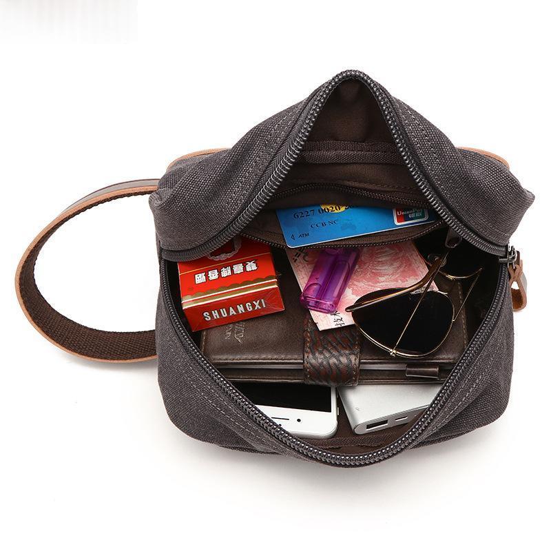 Retro Outdoor Portable Canvas Toiletry And Change Purse - Che Cose Belle