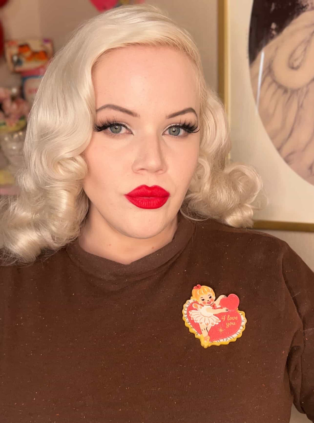 Retro Romance Brooch by 50's Vintage Dame x Lipstick & Chrome - Che Cose Belle