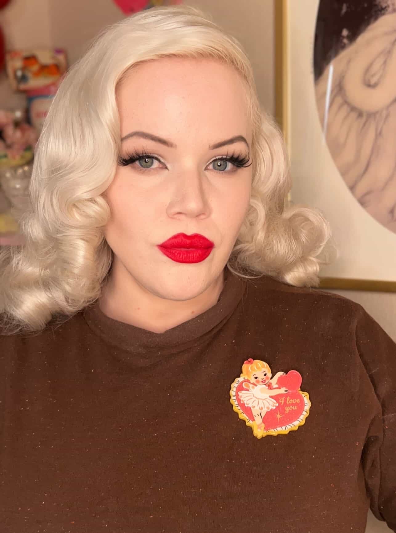 Retro Romance Brooch by 50's Vintage Dame x Lipstick & Chrome - Che Cose Belle
