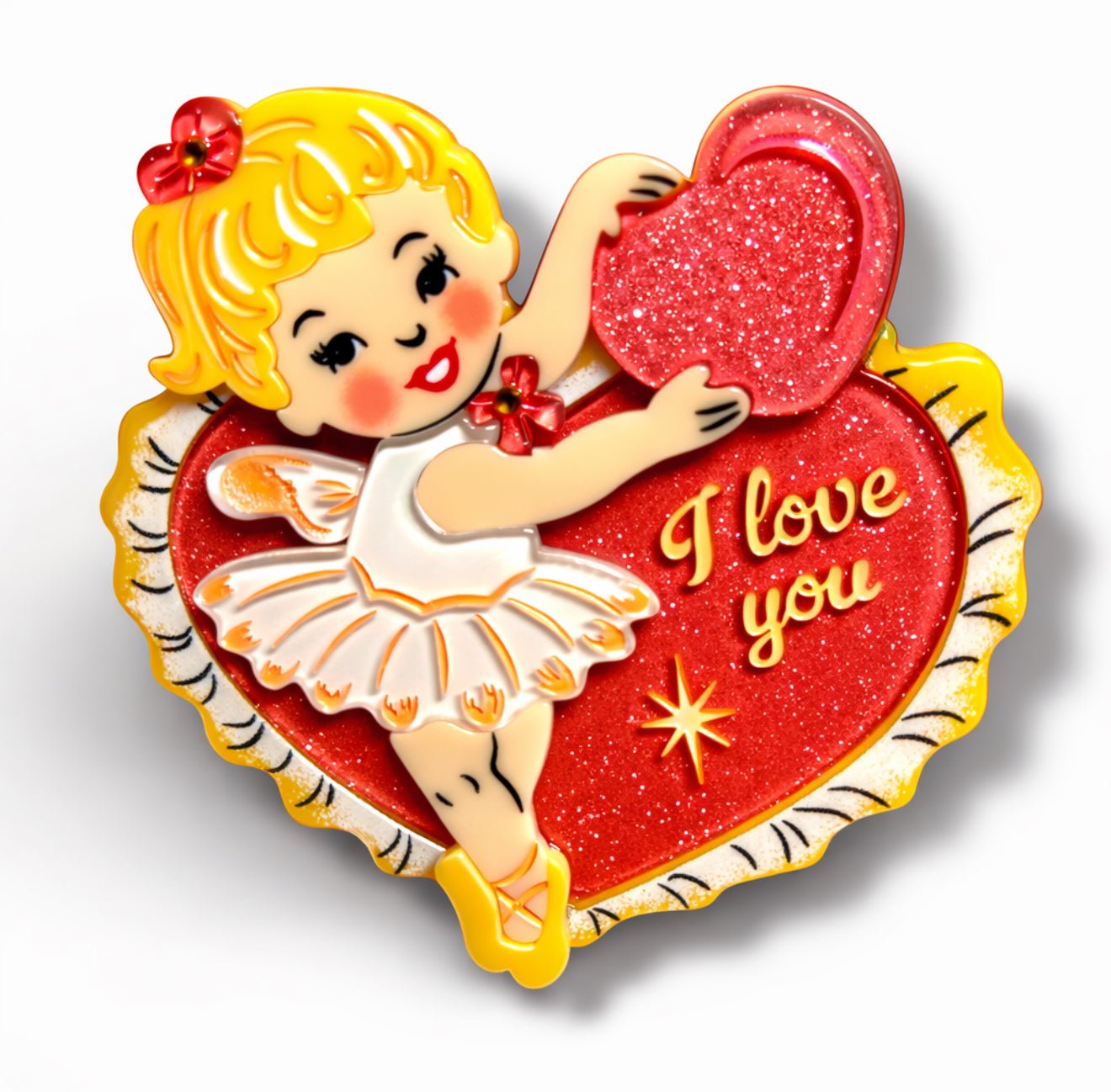 Retro Romance Brooch by 50's Vintage Dame x Lipstick & Chrome - Che Cose Belle