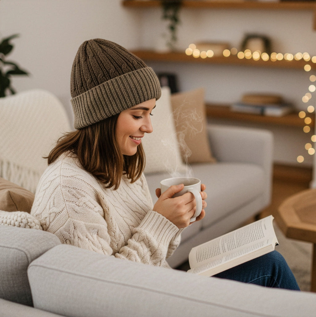 Reversible Cabled 100% Alpaca Knit Hat - Che Cose Belle