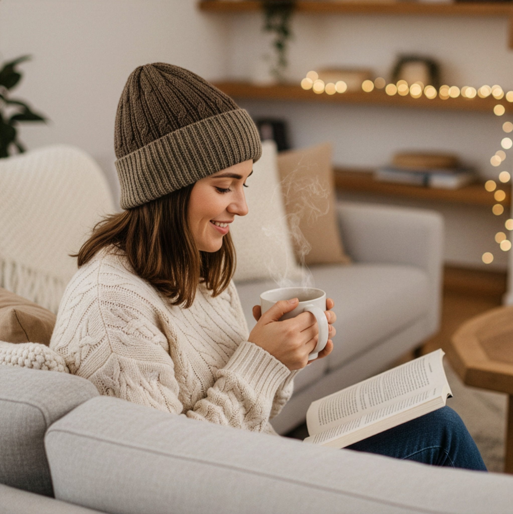 Reversible Cabled 100% Alpaca Knit Hat - Che Cose Belle