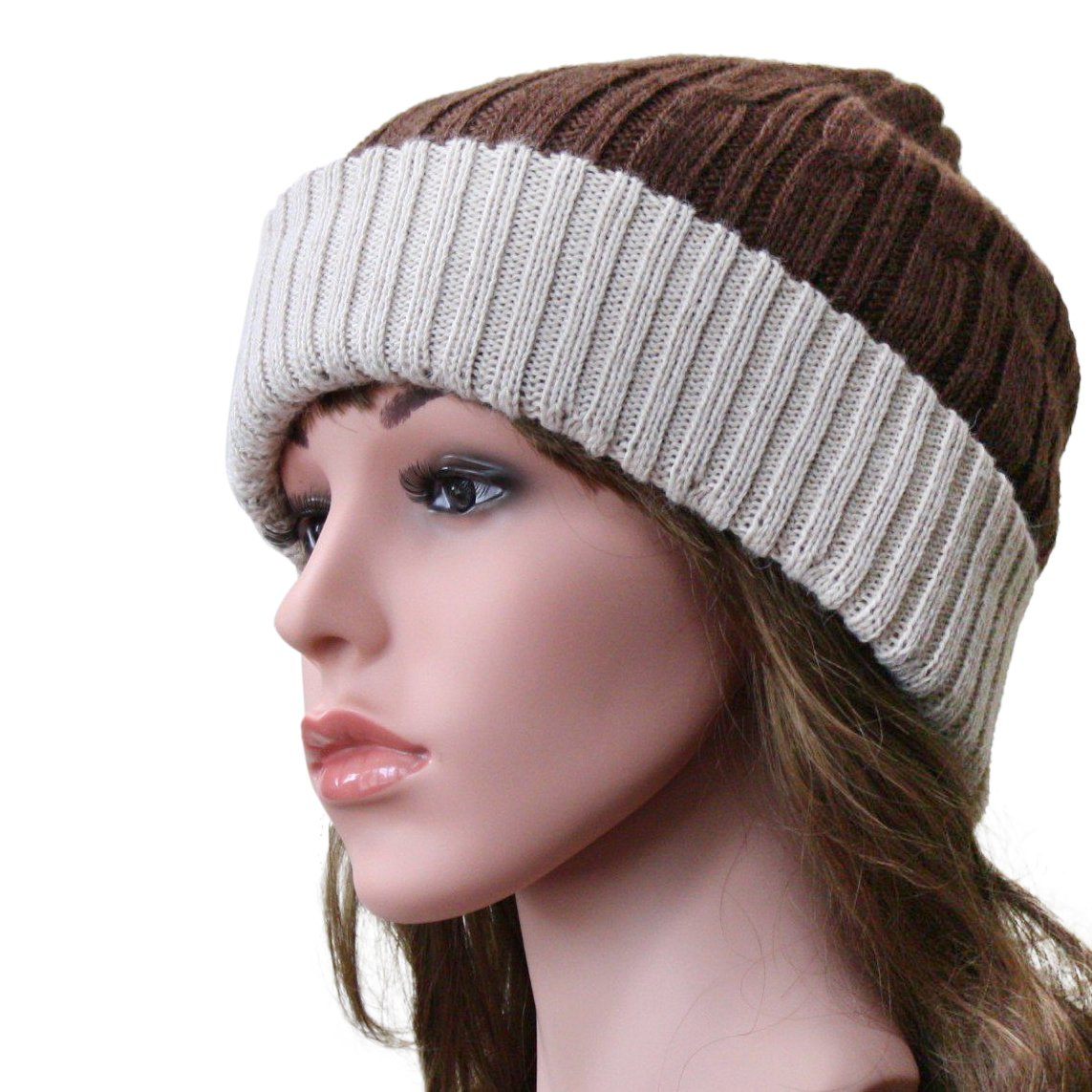 Reversible Cabled 100% Alpaca Knit Hat - Che Cose Belle