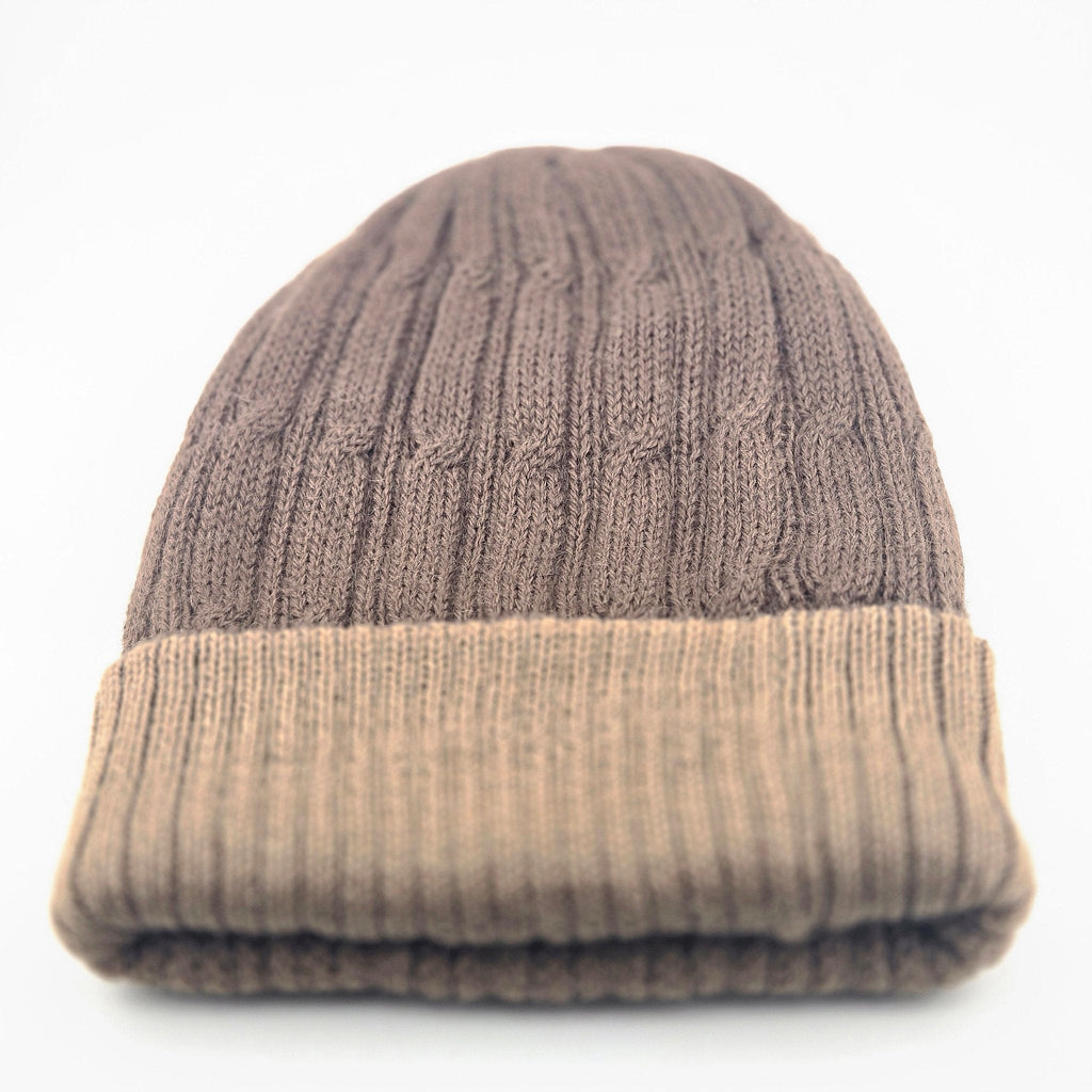 Reversible Cabled 100% Alpaca Knit Hat - Che Cose Belle