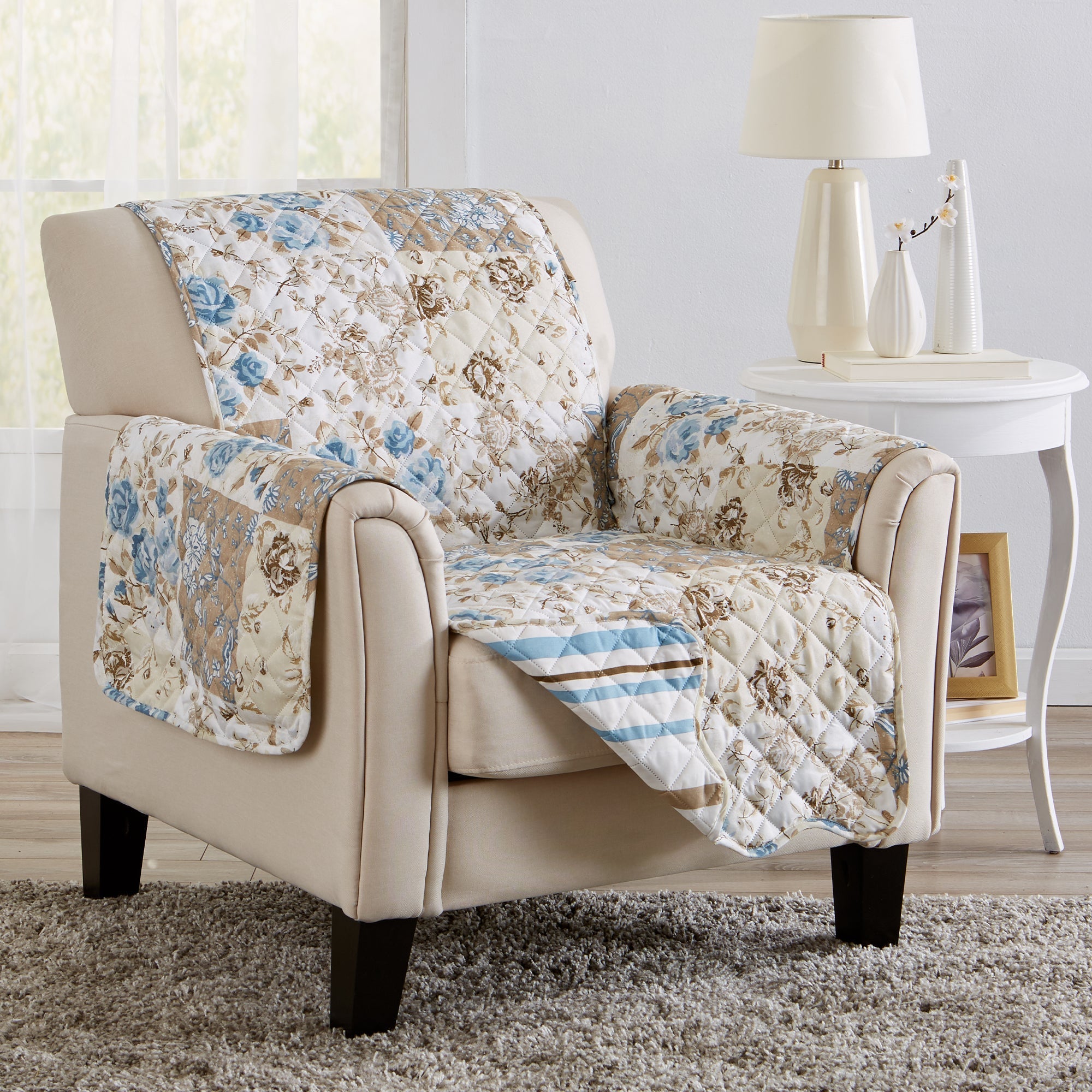 Reversible Floral Patchwork Furniture Protector - Maribel Collection - Che Cose Belle