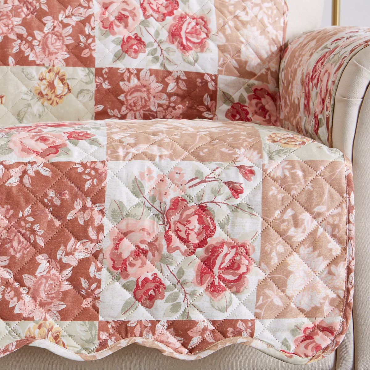 Reversible Floral Patchwork Furniture Protector - Maribel Collection - Che Cose Belle