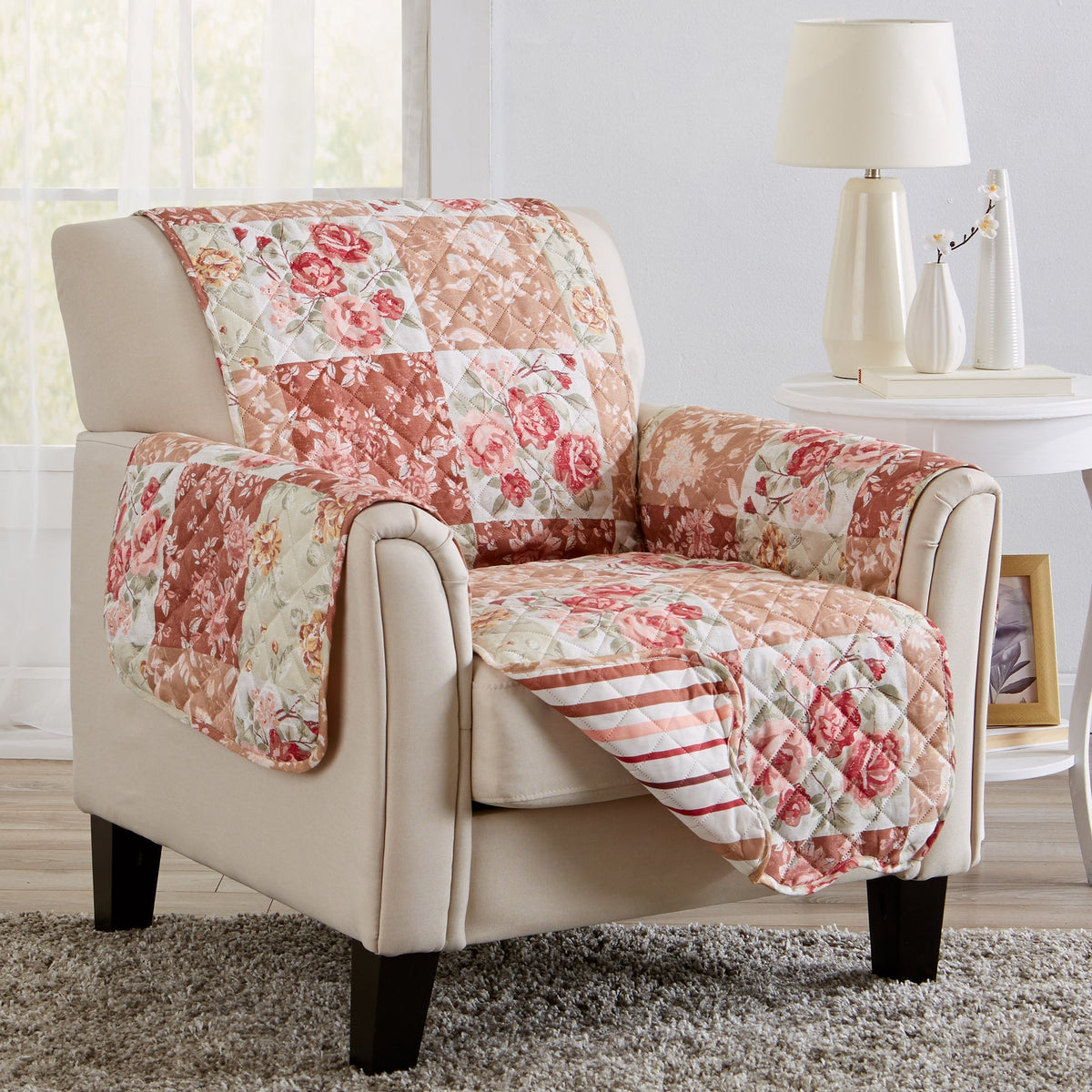 Reversible Floral Patchwork Furniture Protector - Maribel Collection - Che Cose Belle