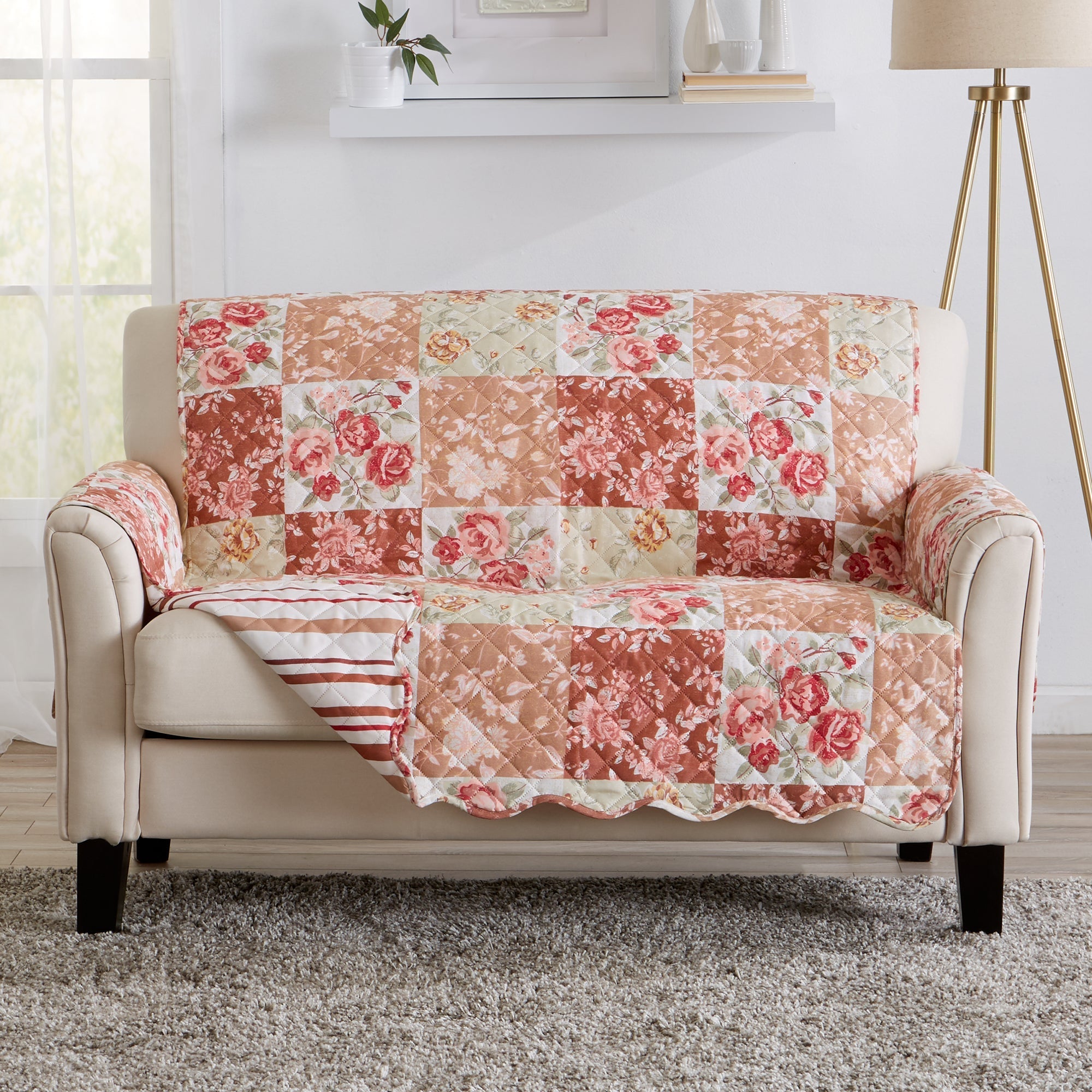 Reversible Floral Patchwork Furniture Protector - Maribel Collection - Che Cose Belle