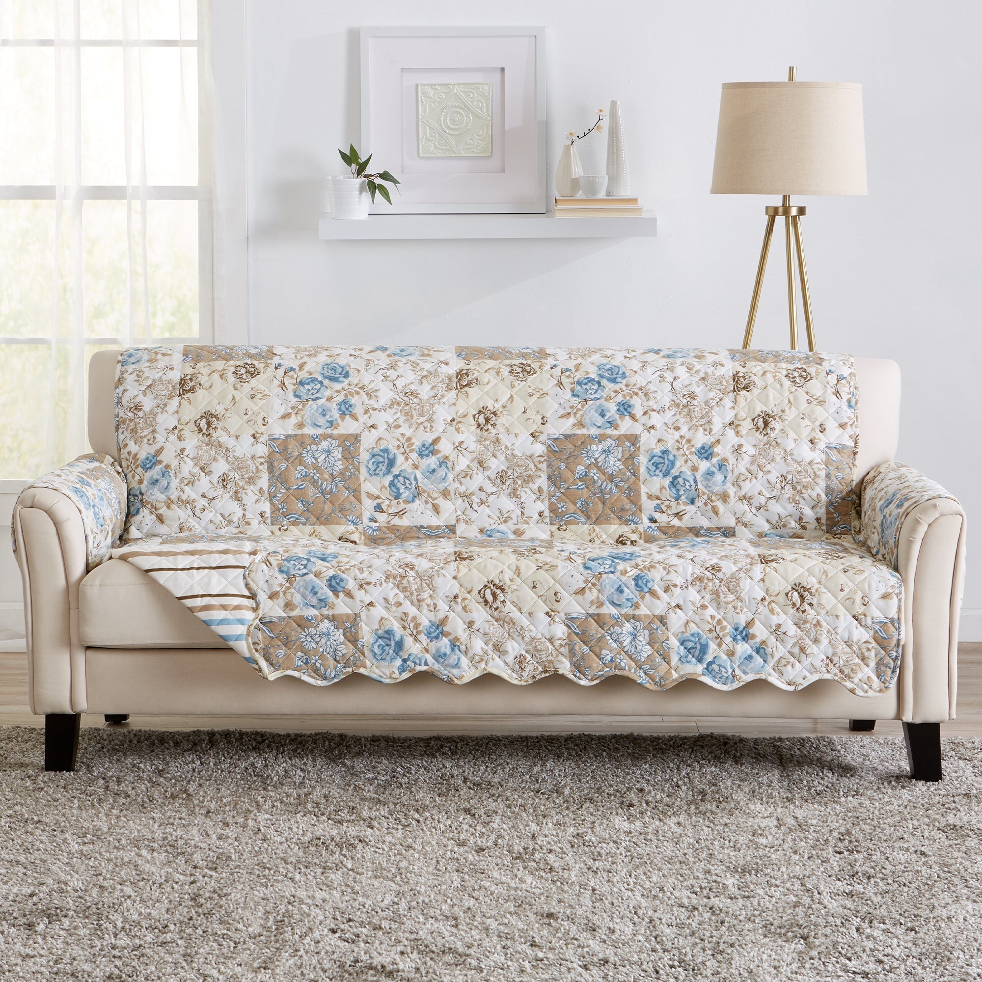 Reversible Floral Patchwork Furniture Protector - Maribel Collection - Che Cose Belle