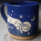 Space Dog Mug, Farmhouse Style Handmade Pottery