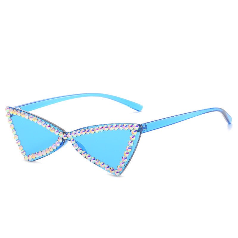 Rhinestone Triangle Sunglasses - Retro Chic Sunglasses with Sparkles - Che Cose Belle
