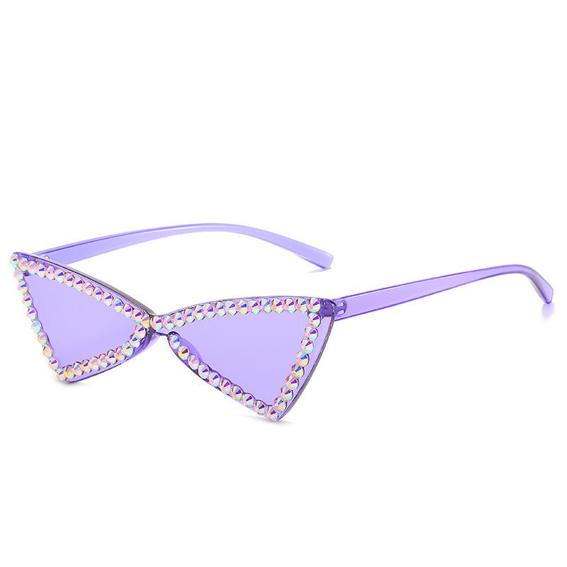 Rhinestone Triangle Sunglasses - Retro Chic Sunglasses with Sparkles - Che Cose Belle