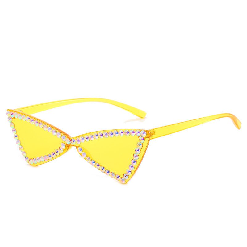 Rhinestone Triangle Sunglasses - Retro Chic Sunglasses with Sparkles - Che Cose Belle