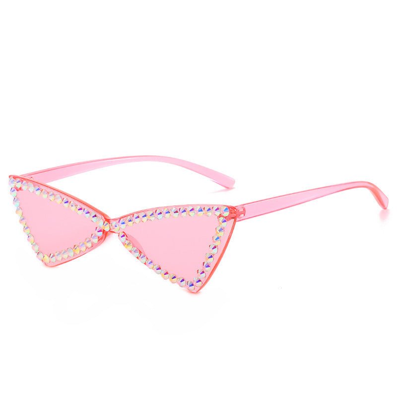 Rhinestone Triangle Sunglasses - Retro Chic Sunglasses with Sparkles - Che Cose Belle