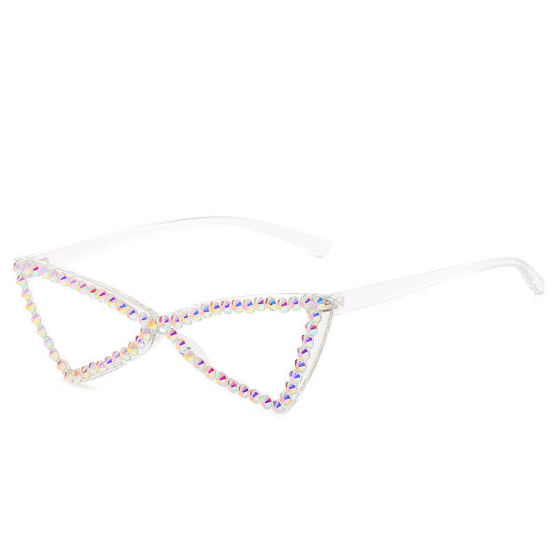 Rhinestone Triangle Sunglasses - Retro Chic Sunglasses with Sparkles - Che Cose Belle