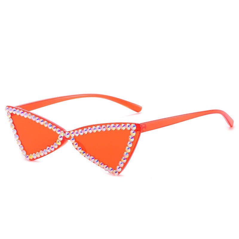 Rhinestone Triangle Sunglasses - Retro Chic Sunglasses with Sparkles - Che Cose Belle