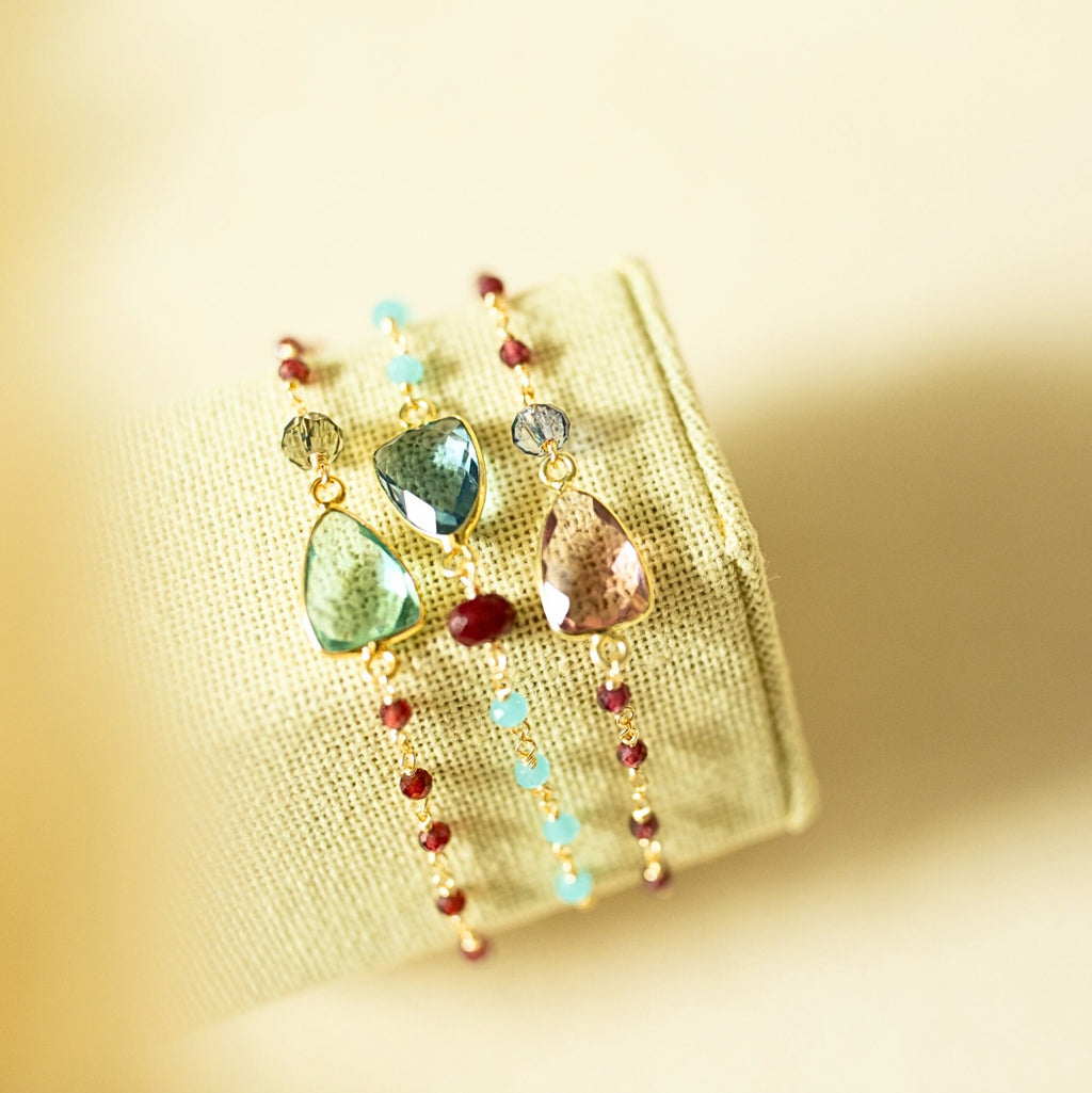 Rhodolite Garnet Silver Isla Bracelet - Che Cose Belle
