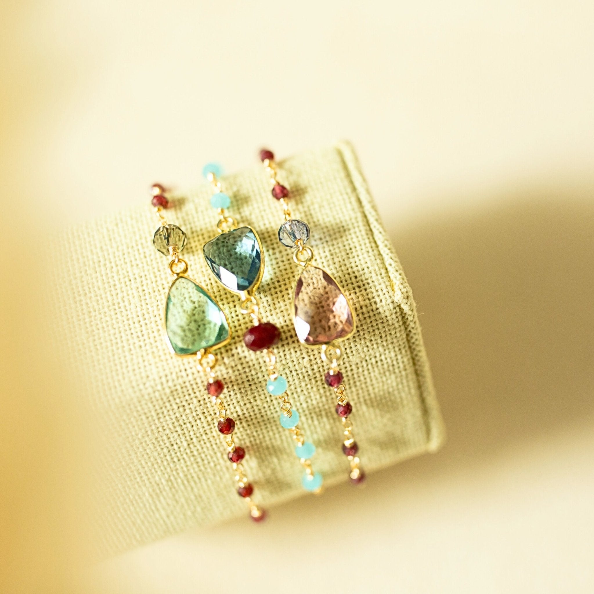 Rhodolite Garnet Silver Isla Bracelet - Che Cose Belle