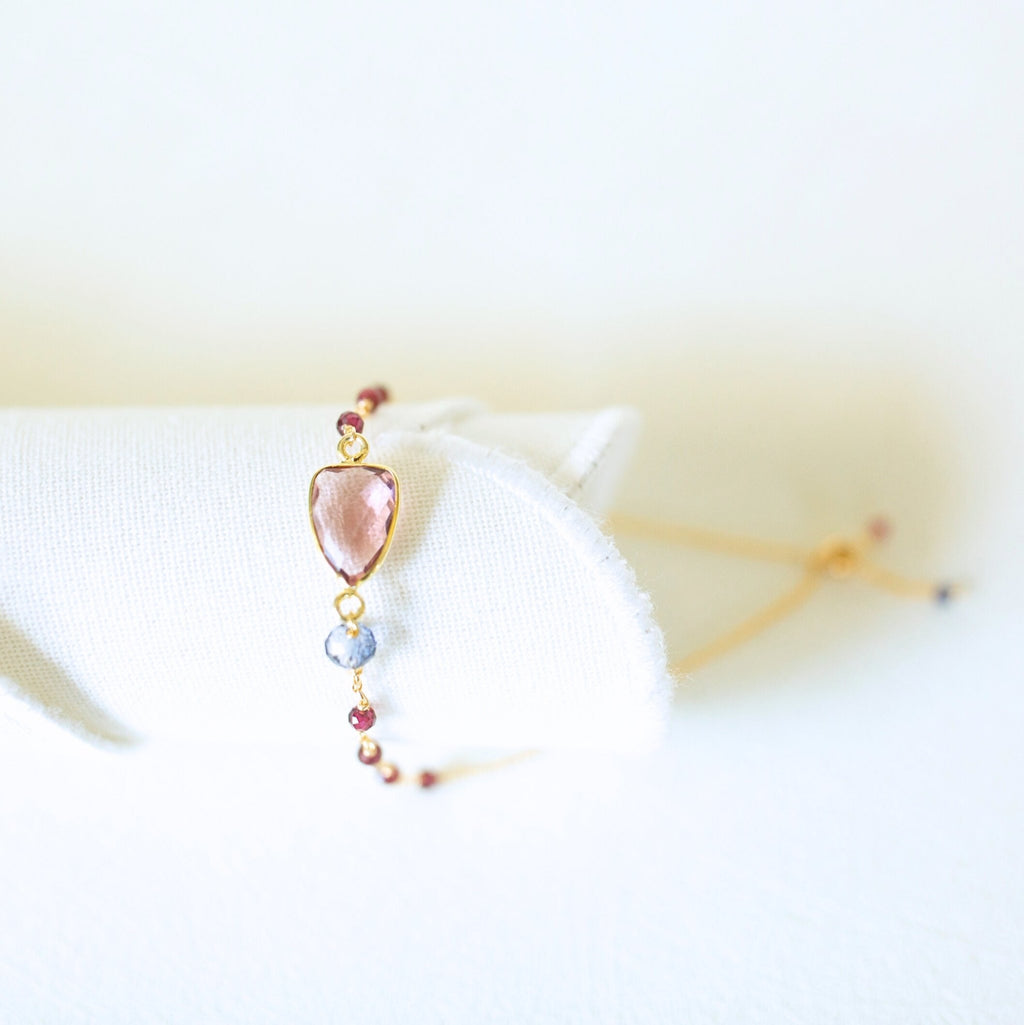Rhodolite Garnet Silver Isla Bracelet - Che Cose Belle