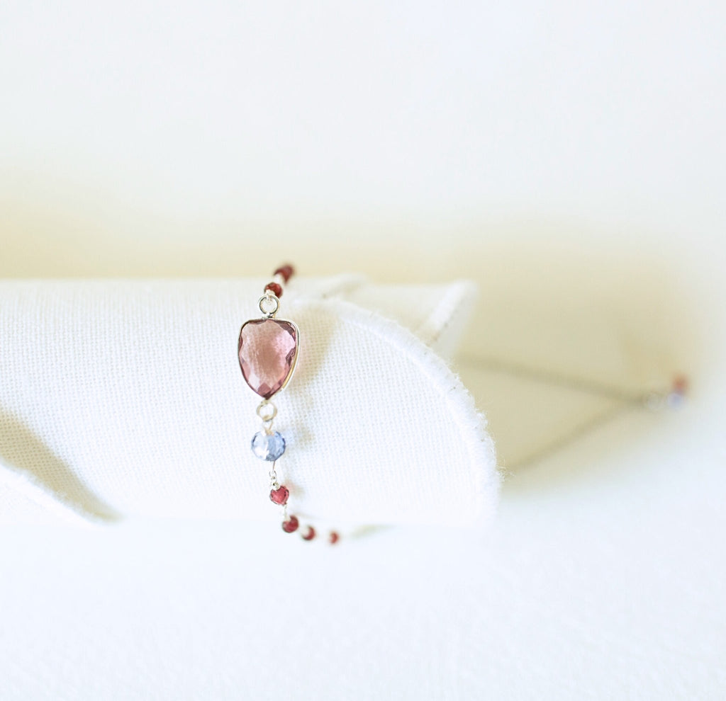 Rhodolite Garnet Silver Isla Bracelet - Che Cose Belle