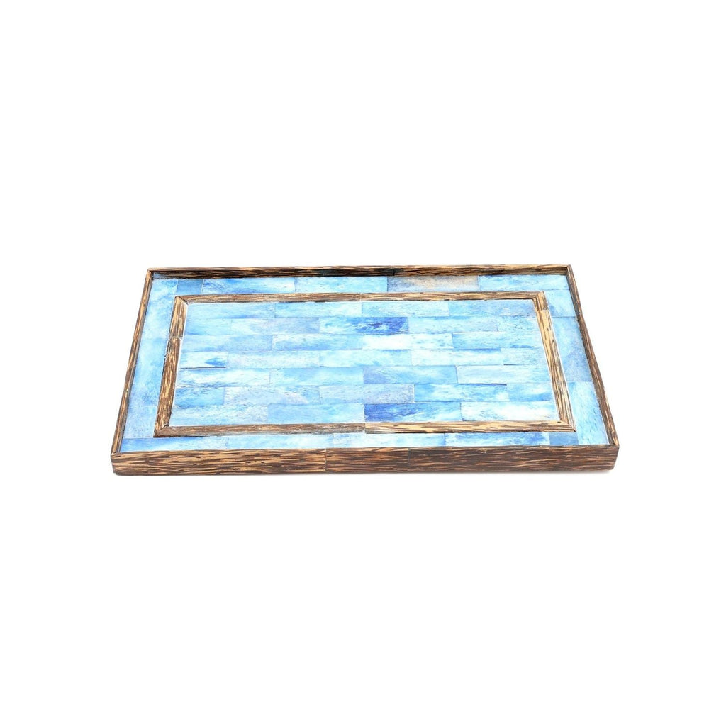 Ribaldi Handmade Bone Inlaid Wooden Tray/Décor & Serving Tray - 12X7.25X0.8" - Che Cose Belle