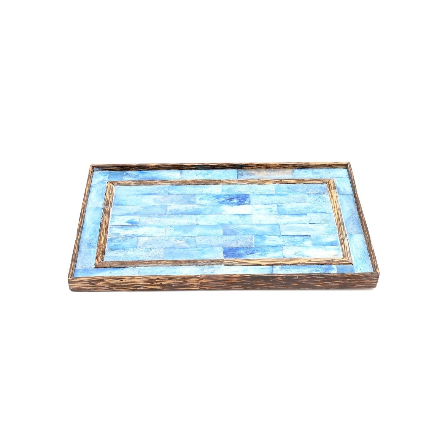 Ribaldi Handmade Bone Inlaid Wooden Tray/Décor & Serving Tray - 12X7.25X0.8" - Che Cose Belle