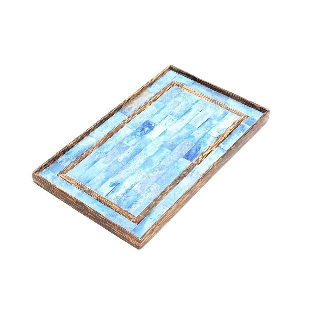 Ribaldi Handmade Bone Inlaid Wooden Tray/Décor & Serving Tray - 12X7.25X0.8" - Che Cose Belle