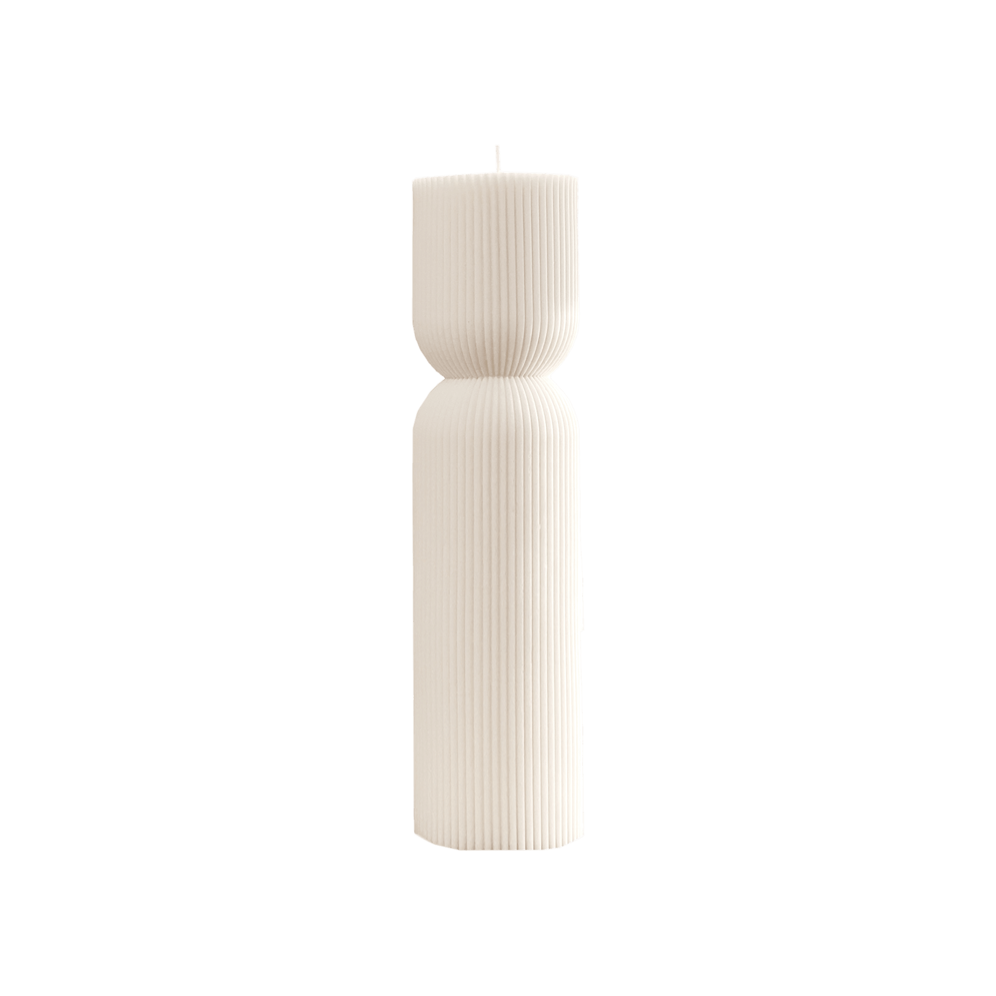 Ribbed Hourglass Pillar Candle - Che Cose Belle