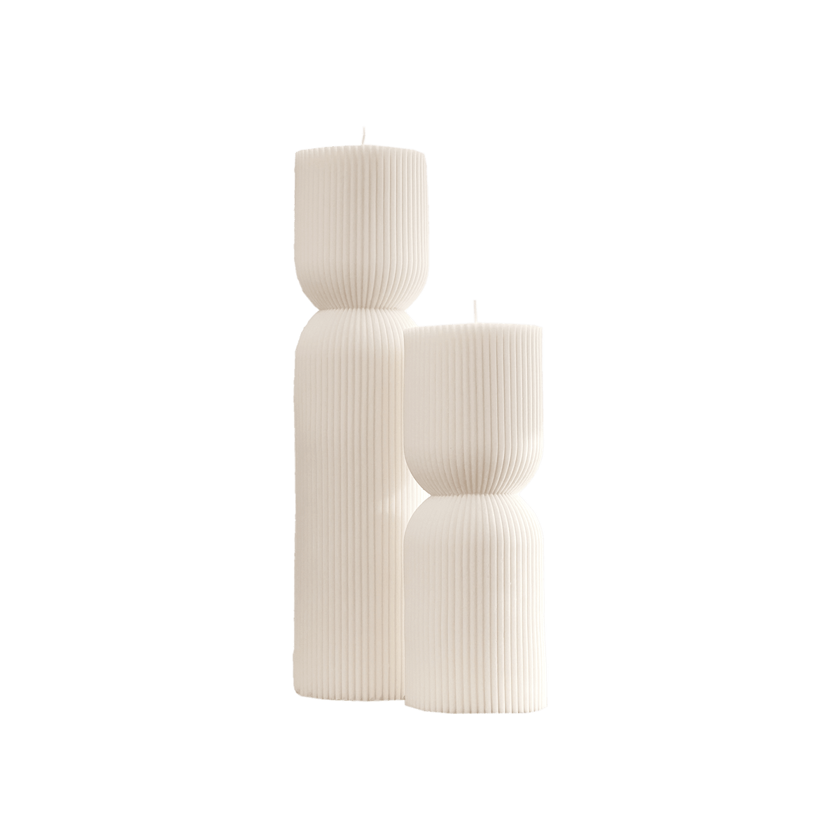 Ribbed Hourglass Pillar Candle - Che Cose Belle